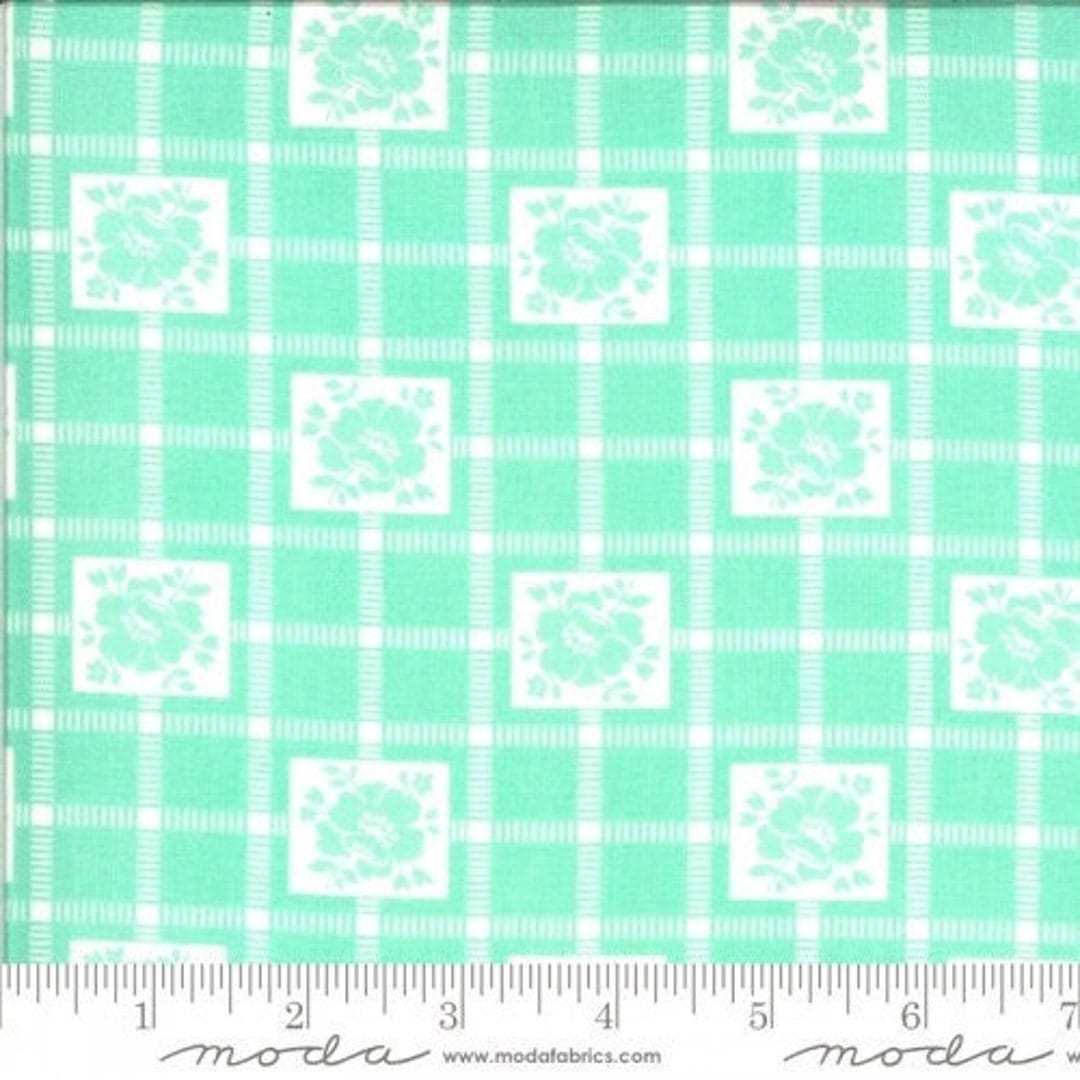 Shine On Aqua Check Cotton