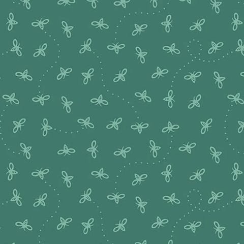Harmony Bees Teal Cotton