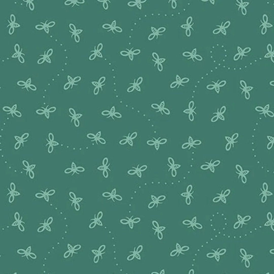 Harmony Bees Teal Cotton