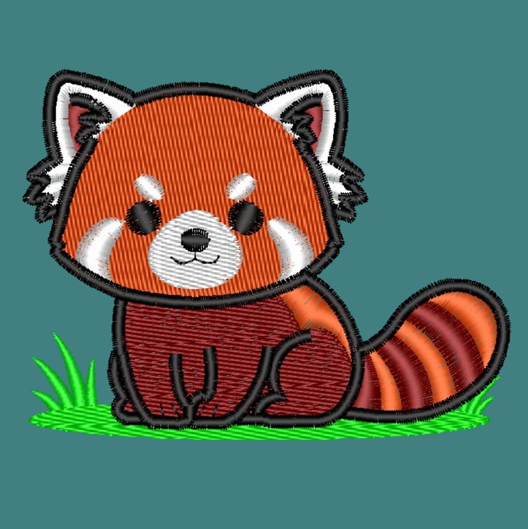 Red Panda Embroidery Design File