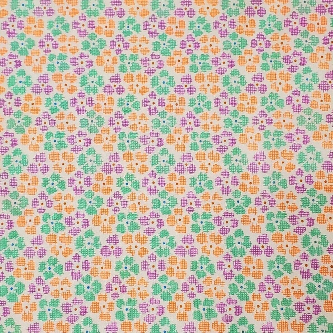 Adeline Chex Flowers Cotton